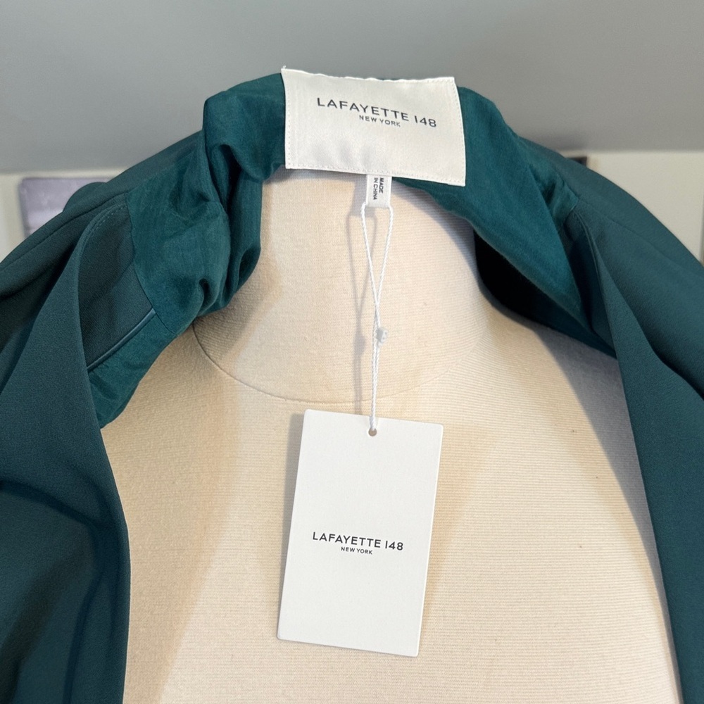 NWT Lafayette 148 New York Deep Ivy Wrap Blazer Quality Designer Retail $1398! - Picture 5 of 16